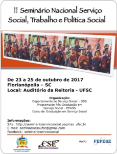 2º Seminário Nacional Serviço Social, Trabalho e Políticas Sociais - Reitoria