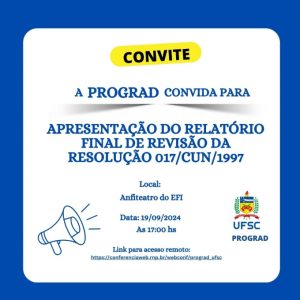 Apresentação da revisão da Resolução Normativa 017 @ Anfiteatro do Espaço Físico Integrado (EFI)