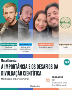 Mesa-redonda: a importância e os desafios da divulgação científica @ Auditório Professor Milton Muniz | CCB