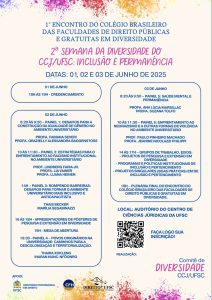 Encontro das Faculdades de Direito Públicas e Gratuitas e Semana da Diversidade do CCJ/UFSC @ Auditório do CCJ