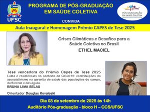 Aula inaugural: Crises climáticas e desafios para a saúde coletiva no Brasil @ Auditório da Pós-Graduação - bloco H do Centro de Ciências da Saúde (CCS)
