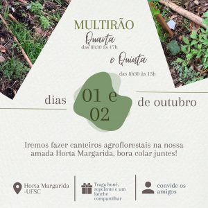 'Mutirão de Agroflorestinha' na Horta Margarida @ Horta Margarida
