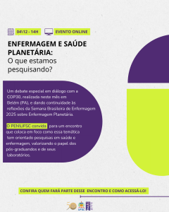 Enfermagem e Saúde Planetária: o que estamos pesquisando @ evento online