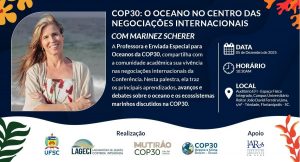 Palestra: COP30: O oceano no centro das negociações internacionais @ Auditório do Espaço Físico Integrado (EFI/UFSC)